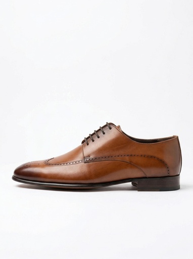 [43-193] Nava Burnished Leather Brogue Oxford Men (Light Brown, 41)