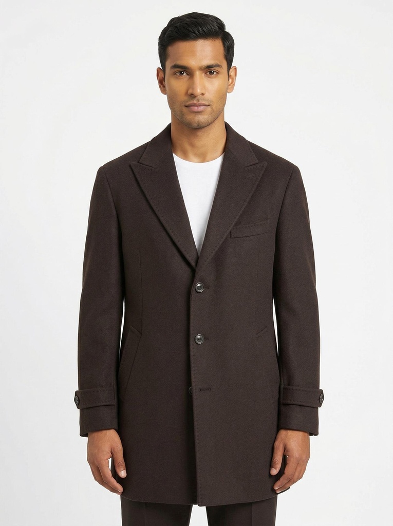 Ennio Tardini Peak Lapel Wool Coat Men