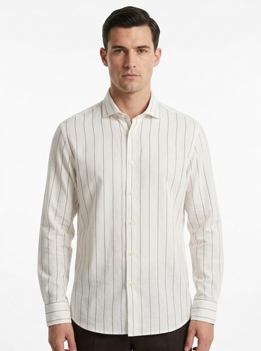 [3202] Mascunelli Striped Long Sleeve Dress Shirt Men (S)