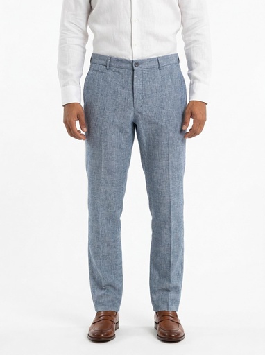 [MR-2416] Belpant Textured Chino Pants Men (Light Blue, 42)