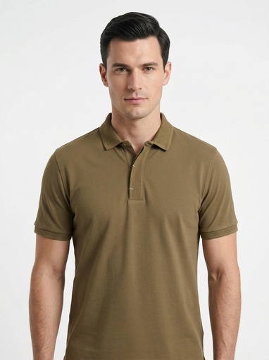 [2101] Mascunelli Piqué Short Sleeve Polo Men (Light Brown, S)
