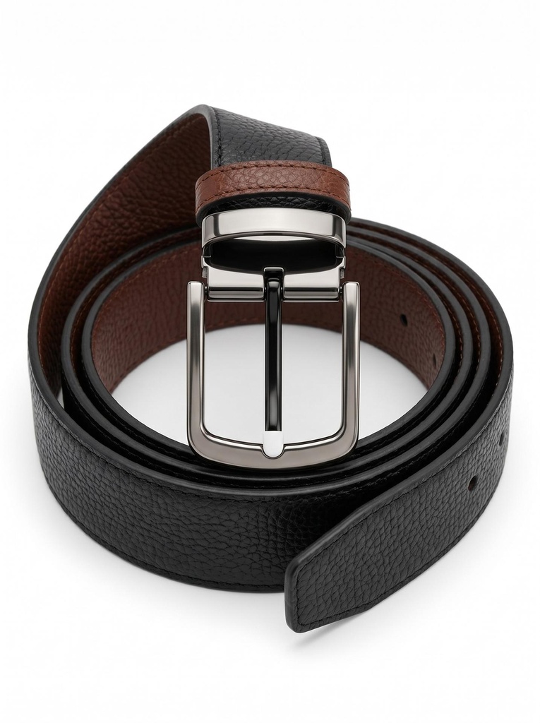 Guard Pebbled Leather Pin Buckle Belt Men