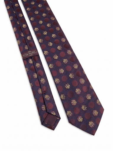 [CTS-BUR-DOT] Cocharel Woven Floral Dot Tie Men