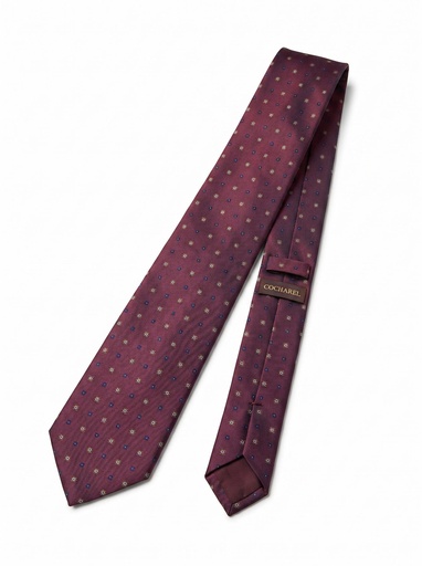 [CTS-DPR-FLR] Cocharel Geometric Pattern Silk Tie Men