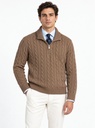 Frappoli Cable Knit Half-Zip Sweater Men