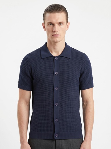 [4100] Mascunelli Textured Knit Polo Men